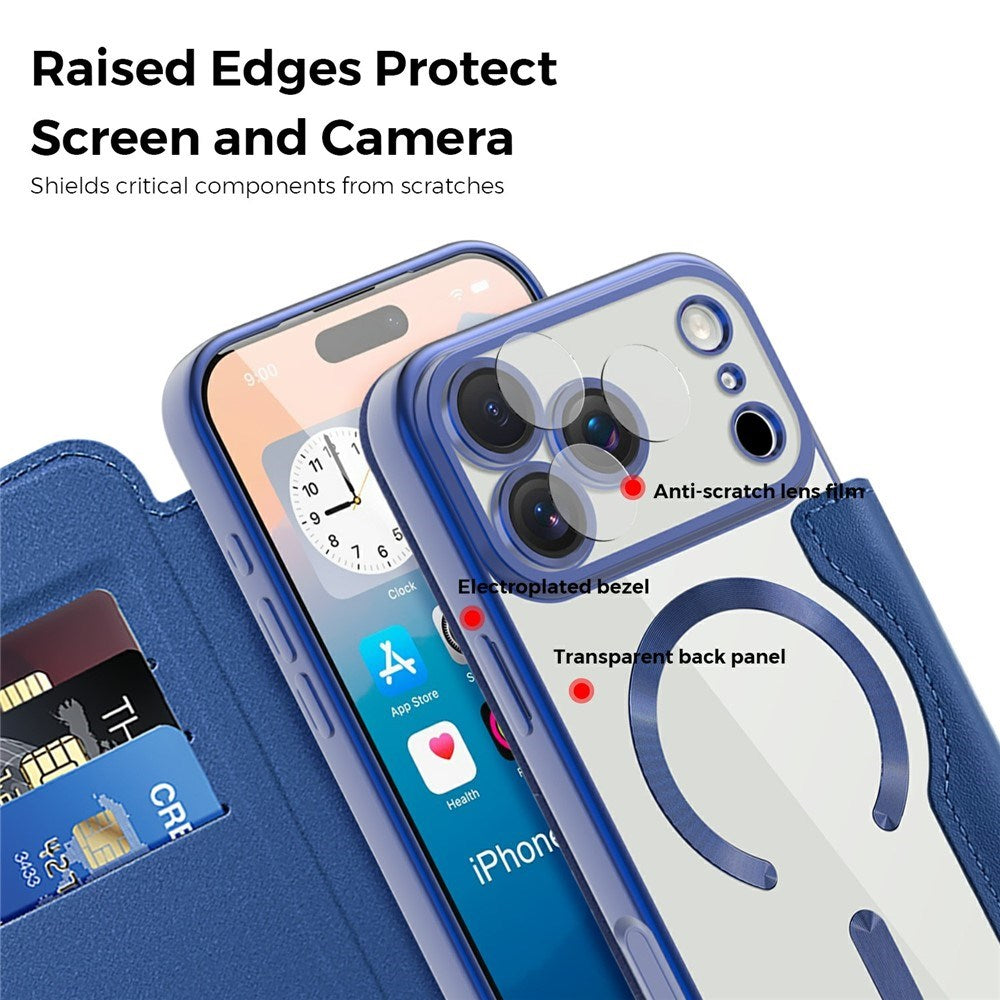 EIDERWOOD iPhone 17 Pro Max Flip Mobil Cover m. Gennemsigtig Bagside - MagSafe Kompatibel - Mørkeblå