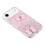 EIDERWOOD iPhone Air Fleksibelt Plastik Mobil Cover m. Sommerfugle - Gennemsigtig / Lyserød