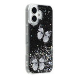 EIDERWOOD iPhone 17 Fleksibelt Plastik Mobil Cover m. Sommerfugle - Gennemsigtig / Sort