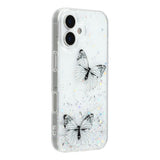 EIDERWOOD iPhone 17 Fleksibelt Plastik Mobil Cover m. Sommerfugle - Gennemsigtig