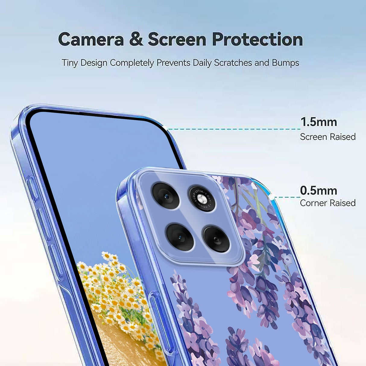 Motorola Moto G86 - EIDERWOOD Fleksibelt Plast Bagside Cover m. Print - Lavendel