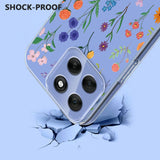 EIDERWOOD Motorola Moto G56 Fleksibelt Plastik Mobil Cover m. Blomstermotiv - Gennemsigtig / Forskellige Blomster