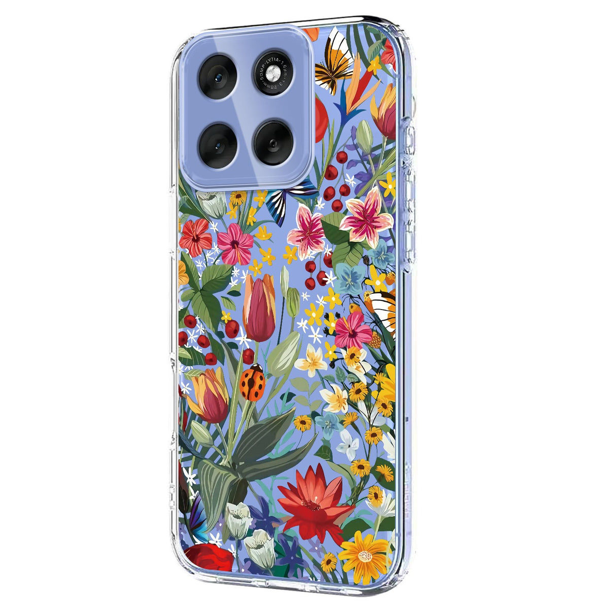 EIDERWOOD Motorola Moto G56 Fleksibelt Plastik Mobil Cover m. Blomstermotiv - Gennemsigtig / Liljer