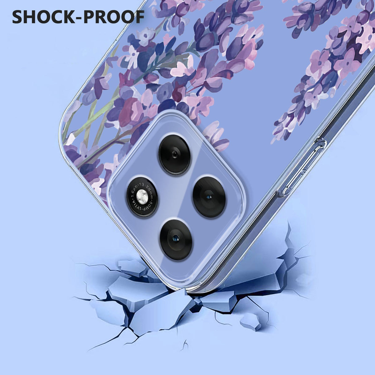 EIDERWOOD Motorola Moto G56 Fleksibelt Plastik Mobil Cover m. Blomstermotiv - Gennemsigtig / Blåregn