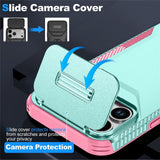 iPhone 18 Pro Max / 17 Pro Max EIDERWOOD Hybrid Plast Bagside Cover m. Cam Slider - Turkis / Lyserød