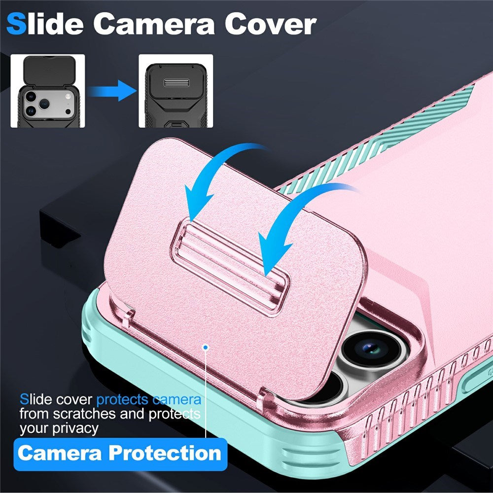 iPhone 18 Pro Max / 17 Pro Max EIDERWOOD Hybrid Plast Bagside Cover m. Cam Slider - Lyserød / Turkis