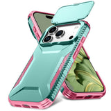 iPhone 18 Pro / 17 Pro EIDERWOOD Hybrid Plast Bagside Cover m. Cam Slider - Turkis / Lyserød