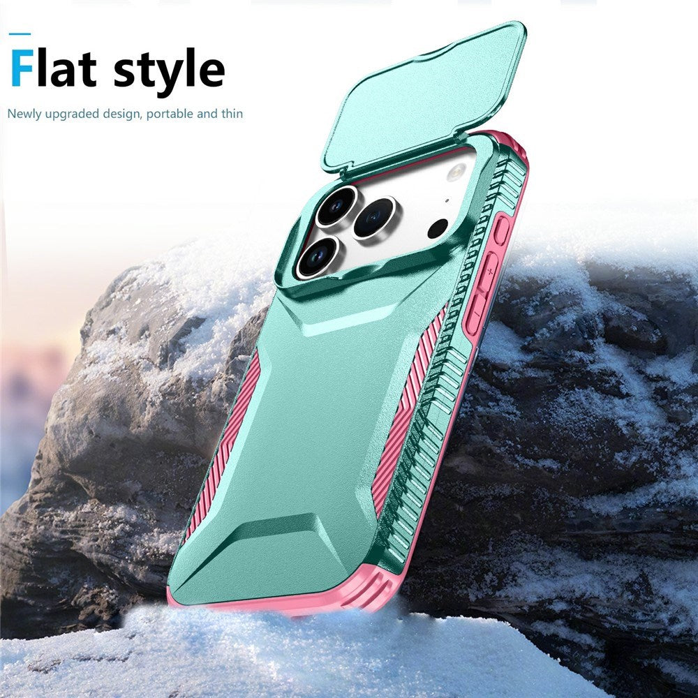 iPhone 18 Pro / 17 Pro EIDERWOOD Hybrid Plast Bagside Cover m. Cam Slider - Turkis / Lyserød