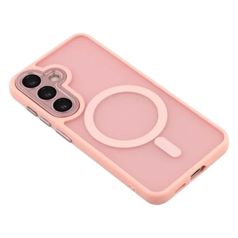 Hybrid Plastik Cover - Samsung Galaxy S25 FE - MagSafe Kompatibel - Lyserød