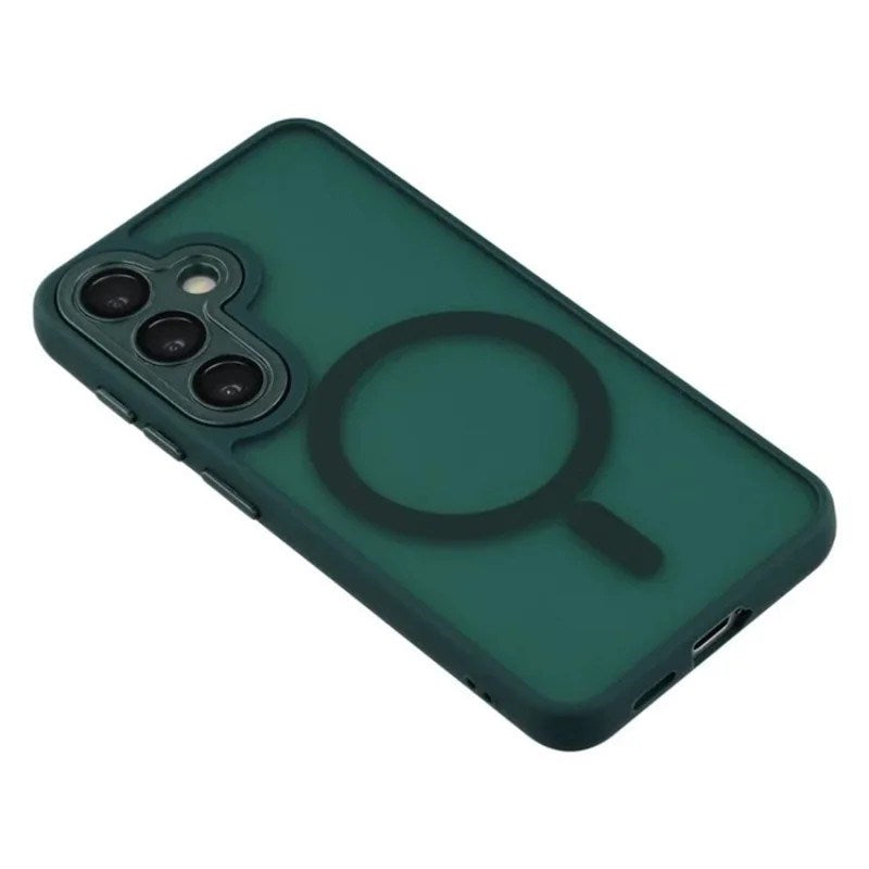 Hybrid Plastik Cover - Samsung Galaxy S25 FE - MagSafe Kompatibel - Grøn