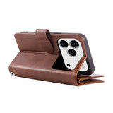 iPhone 18 Pro / 17 Pro EIDERWOOD Kunstlæder Flip Cover m. Dobbelt Kortholder - Mørkebrun