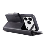 iPhone 18 Pro Max / 17 Pro Max EIDERWOOD Kunstlæder Flip Cover m. Dobbelt Kortholder - Sort