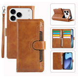 iPhone 18 Pro Max / 17 Pro Max EIDERWOOD Kunstlæder Flip Cover m. Dobbelt Kortholder - Lysebrun