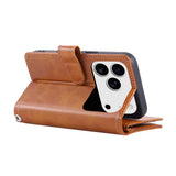 iPhone 18 Pro Max / 17 Pro Max EIDERWOOD Kunstlæder Flip Cover m. Dobbelt Kortholder - Lysebrun