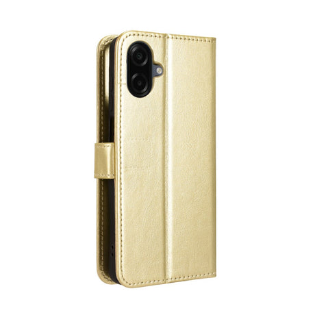 Samsung Galaxy A07 - EIDERWOOD Kunstlæder Flip Cover m. Strop - Guld