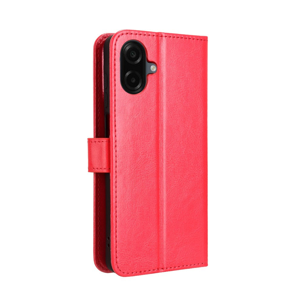 Samsung Galaxy A07 - EIDERWOOD Kunstlæder Flip Cover m. Strop - Rød