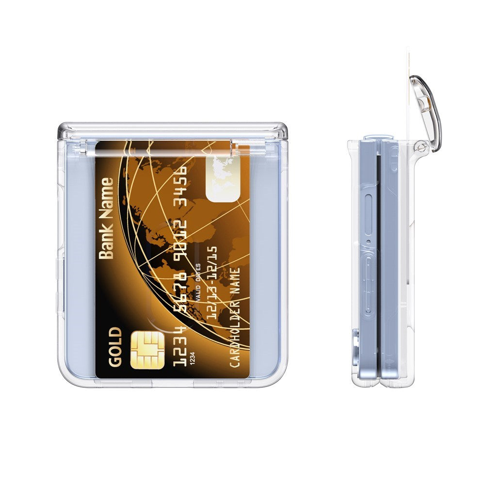Samsung Galaxy Z Flip7 FE / Flip6 - EIDERWOOD Hårdt Plastik Cover m. Kortlomme - Gennemsigtig