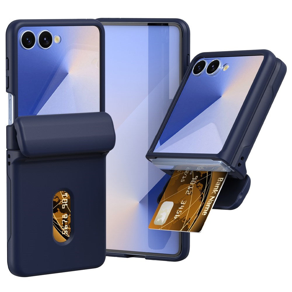 Samsung Galaxy Z Flip7 - EIDERWOOD Hårdt Plastik Cover m. Kortlomme - Mørkeblå