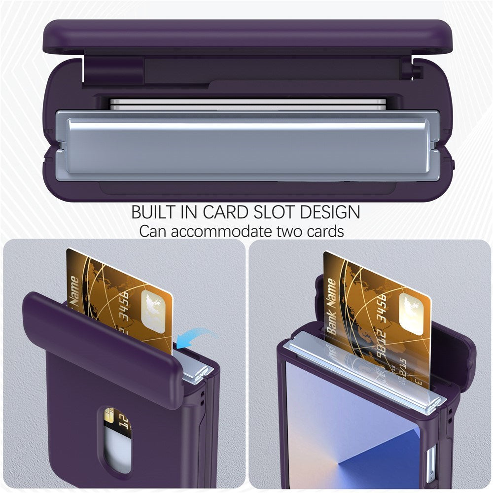 Samsung Galaxy Z Flip7 - EIDERWOOD Hårdt Plastik Cover m. Kortlomme - Mørkelilla