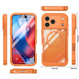iPhone 18 Pro / 17 Pro Hybrid Plast Bagside Cover m. Skærmbeskyttelse - MagSafe Kompatibel - Gennemsigtig / Orange
