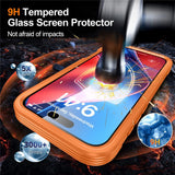 iPhone 18 Pro Max / 17 Pro Max Hybrid Plast Bagside Cover m. Skærmbeskyttelse - MagSafe Kompatibel - Gennemsigtig / Orange