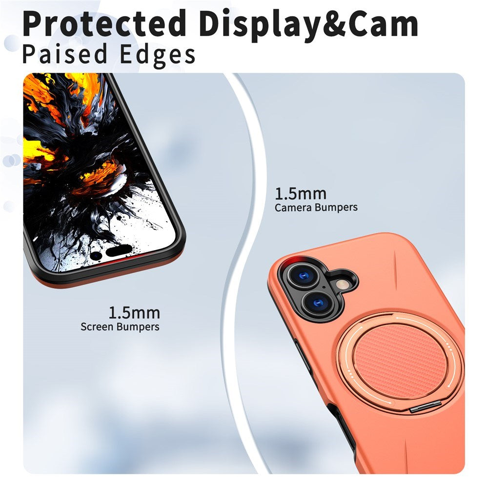EIDERWOOD iPhone 17 Mobil Cover - Roterende Kickstand - Orange