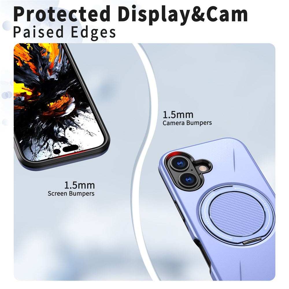 EIDERWOOD iPhone 17 Mobil Cover - Roterende Kickstand - Lilla