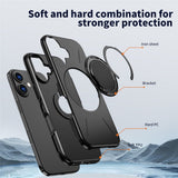 EIDERWOOD iPhone 17 Mobil Cover - Roterende Kickstand - Sort