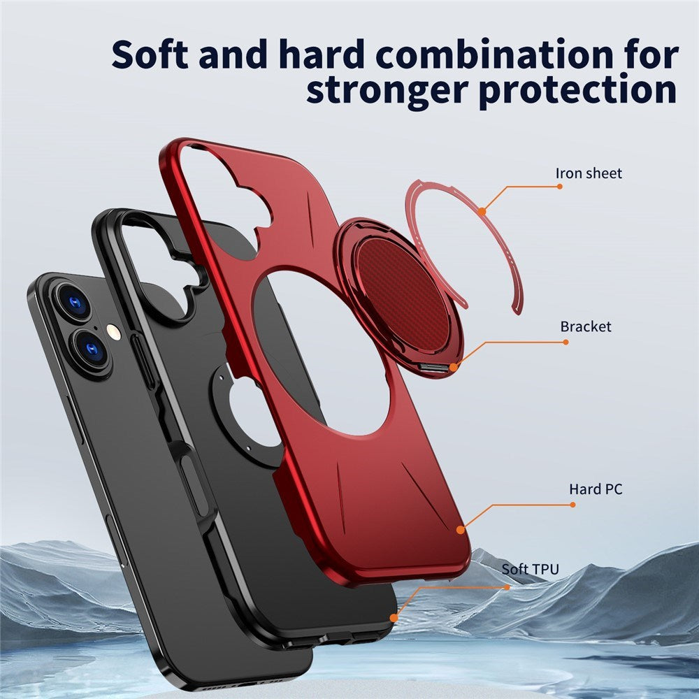 EIDERWOOD iPhone 17 Mobil Cover - Roterende Kickstand - Rød