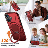 EIDERWOOD iPhone 17 Mobil Cover - Roterende Kickstand - Rød
