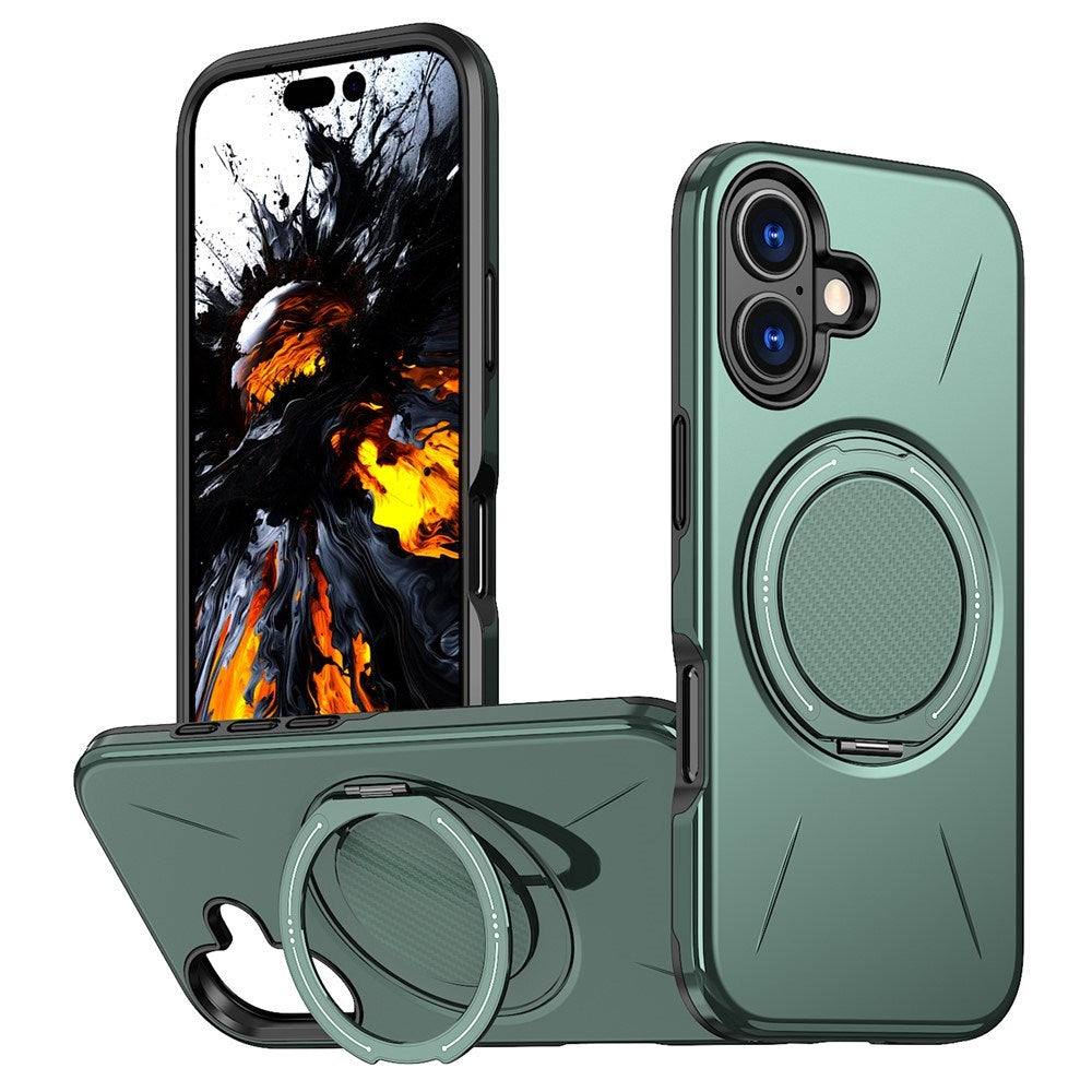 EIDERWOOD iPhone 17 Mobil Cover - Roterende Kickstand - Grøn