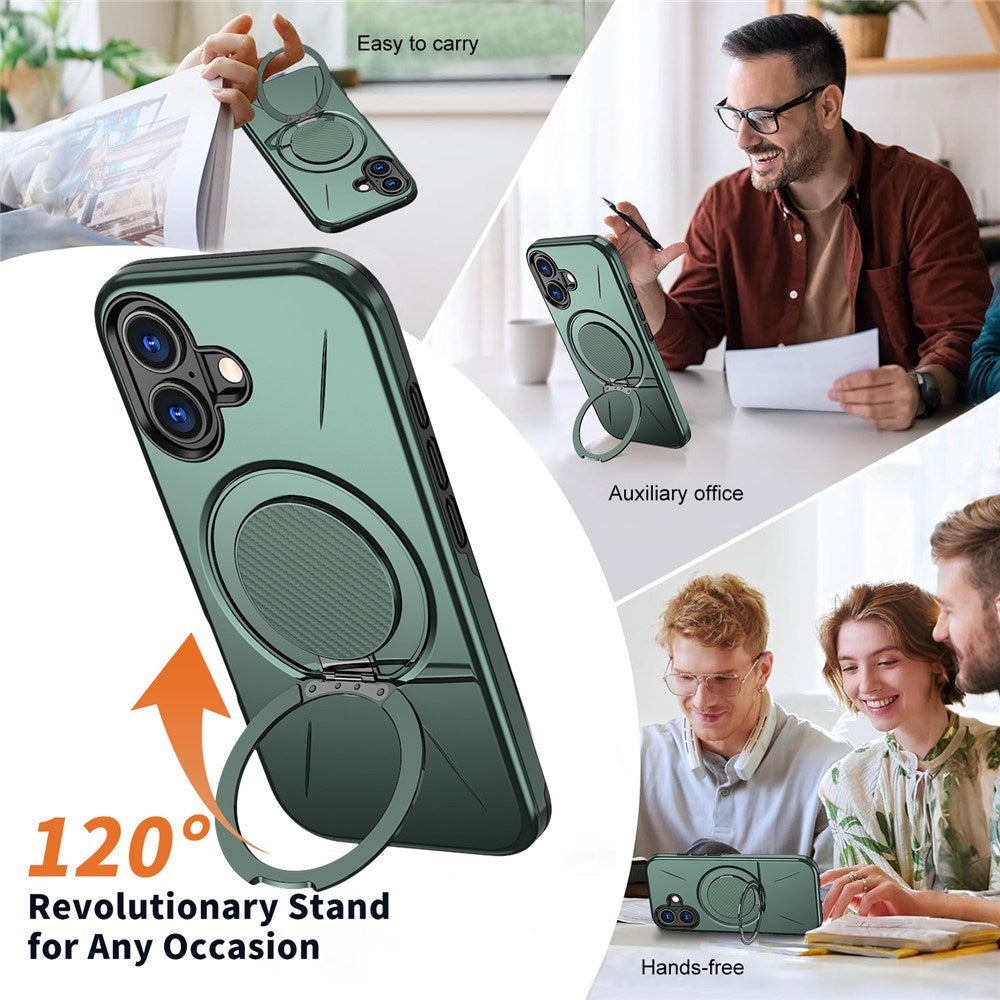 EIDERWOOD iPhone 17 Mobil Cover - Roterende Kickstand - Grøn