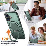EIDERWOOD iPhone 17 Mobil Cover - Roterende Kickstand - Grøn