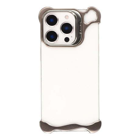 iPhone 16 Pro 2-i-1 Metal Bumper Cover - Ståfunktion & Linsebeskytter - Titanium