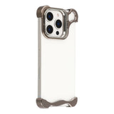 iPhone 16 Pro 2-i-1 Metal Bumper Cover - Ståfunktion & Linsebeskytter - Titanium