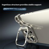 iPhone 16 Pro 2-i-1 Metal Bumper Cover - Ståfunktion & Linsebeskytter - Titanium
