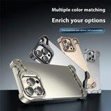iPhone 16 Pro 2-i-1 Metal Bumper Cover - Ståfunktion & Linsebeskytter - Titanium