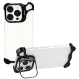 iPhone 16 Pro 2-i-1 Metal Bumper Cover - Ståfunktion & Linsebeskytter - Sort