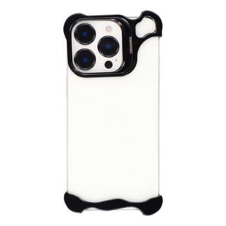 iPhone 16 Pro 2-i-1 Metal Bumper Cover - Ståfunktion & Linsebeskytter - Sort