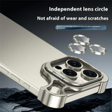 iPhone 16 Pro 2-i-1 Metal Bumper Cover - Ståfunktion & Linsebeskytter - Sort