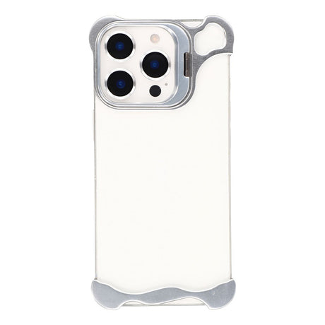 iPhone 16 Pro 2-i-1 Metal Bumper Cover - Ståfunktion & Linsebeskytter - Sølv