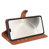 Honor 400 Smart - EIDERWOOD Kunstlæder Flip Cover m. Kortholder & Ståfunktion - Brun