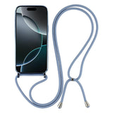 EIDERWOOD iPhone 17 Pro Max Fleksibelt Plastik Mobil Cover - inkl. Justerbar Strop - MagSafe Kompatibel - Gennemsigtig / Blå