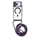 EIDERWOOD iPhone 17 Pro Max Fleksibelt Plastik Mobil Cover - inkl. Justerbar Strop - MagSafe Kompatibel - Gennemsigtig / Lilla