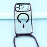 EIDERWOOD iPhone 17 Pro Max Fleksibelt Plastik Mobil Cover - inkl. Justerbar Strop - MagSafe Kompatibel - Gennemsigtig / Lilla
