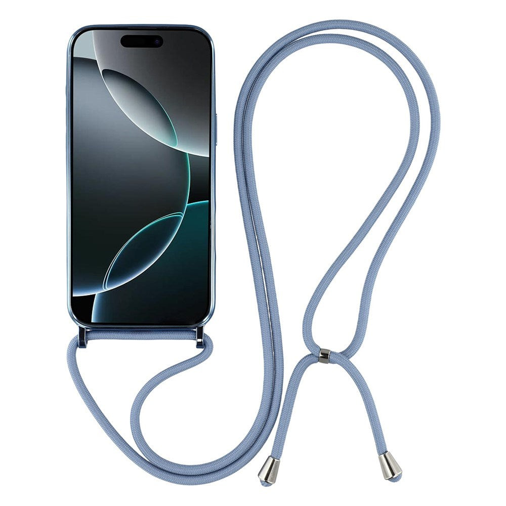 EIDERWOOD iPhone 17 Pro Fleksibelt Plastik Mobil Cover - inkl. Justerbar Strop - MagSafe Kompatibel - Gennemsigtig / Blå