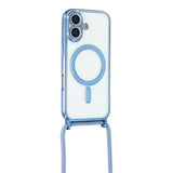 EIDERWOOD iPhone 17 Fleksibelt Plastik Mobil Cover - inkl. Justerbar Strop - MagSafe Kompatibel - Gennemsigtig / Blå