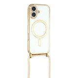 EIDERWOOD iPhone 17 Fleksibelt Plastik Mobil Cover - inkl. Justerbar Strop - MagSafe Kompatibel - Gennemsigtig / Guld