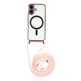 EIDERWOOD iPhone 17 Fleksibelt Plastik Mobil Cover - inkl. Justerbar Strop - MagSafe Kompatibel - Gennemsigtig / Lyserød