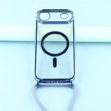 EIDERWOOD iPhone Air Fleksibelt Plastik Mobil Cover - inkl. Justerbar Strop - MagSafe Kompatibel - Gennemsigtig / Blå